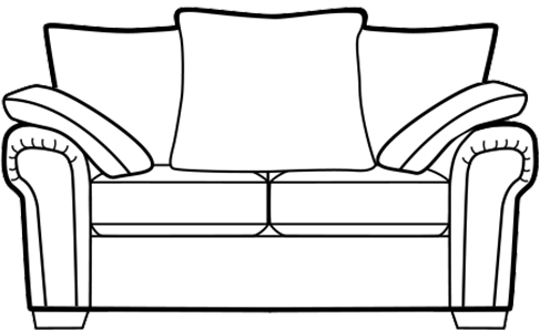 Alpine pillowback 2-seater sofa technical drawing