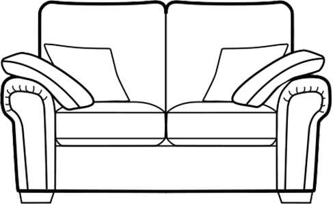 Alpine standard 2-seater sofa technical drawing