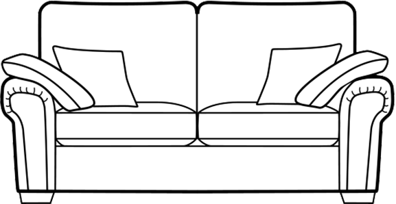 Alpine standard 3-seater sofa technical drawing