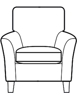Alpine accent chair technical drawing