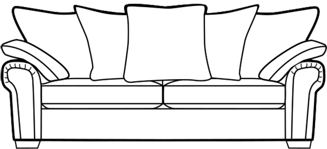 Alpine pillowback grand sofa technical drawing