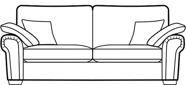 Alpine standard grand sofa technical drawing