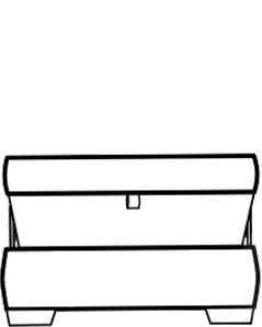 Alpine legged Ottoman technical drawing