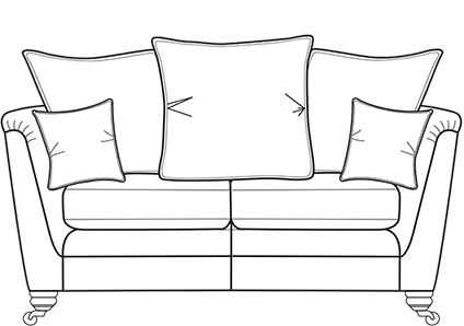 Darwin pillowback 2-seater sofa technical drawing