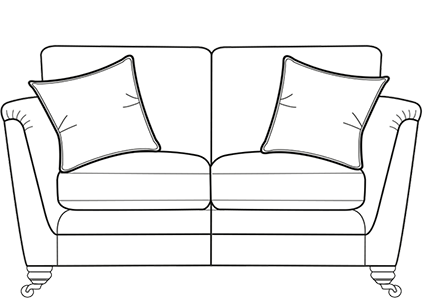 Darwin standard 2-seater sofa technical drawing