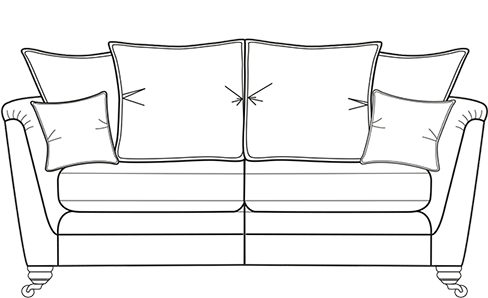 Darwin pillowback 3-seater sofa technical drawing