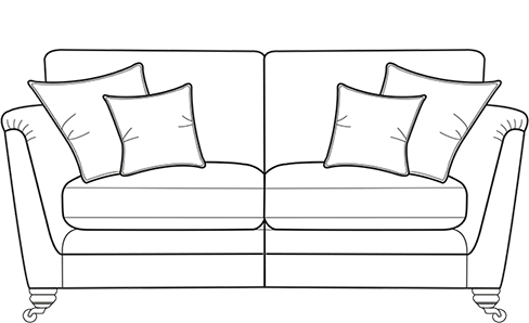 Darwin standard 3-seater sofa technical drawing