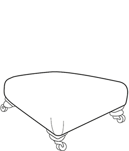 Darwin square stool technical drawing