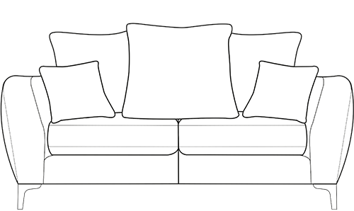 Inka pillowback 2-seater sofa technical drawing