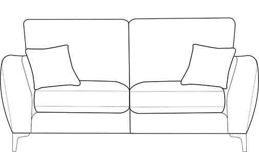 Inka standard 2-seater sofa technical drawing