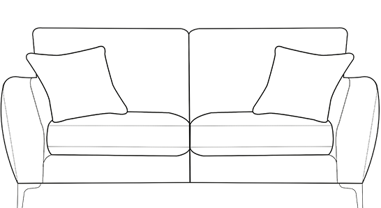 Inka standard 3-seater sofa technical drawing