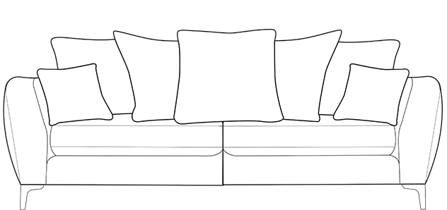 Inka pillowback grand sofa technical drawing