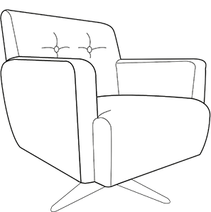 Inka swivel chair technical drawing